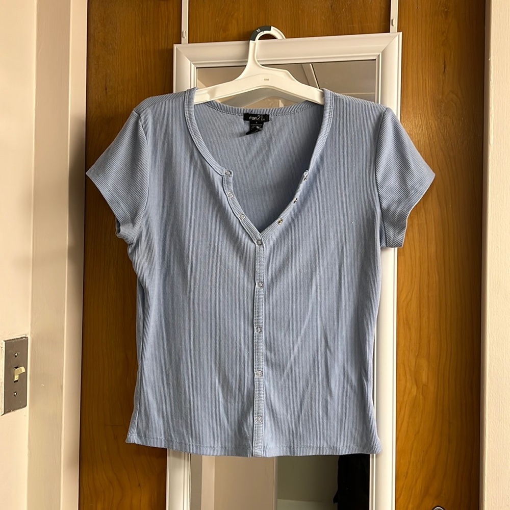 Light blue top